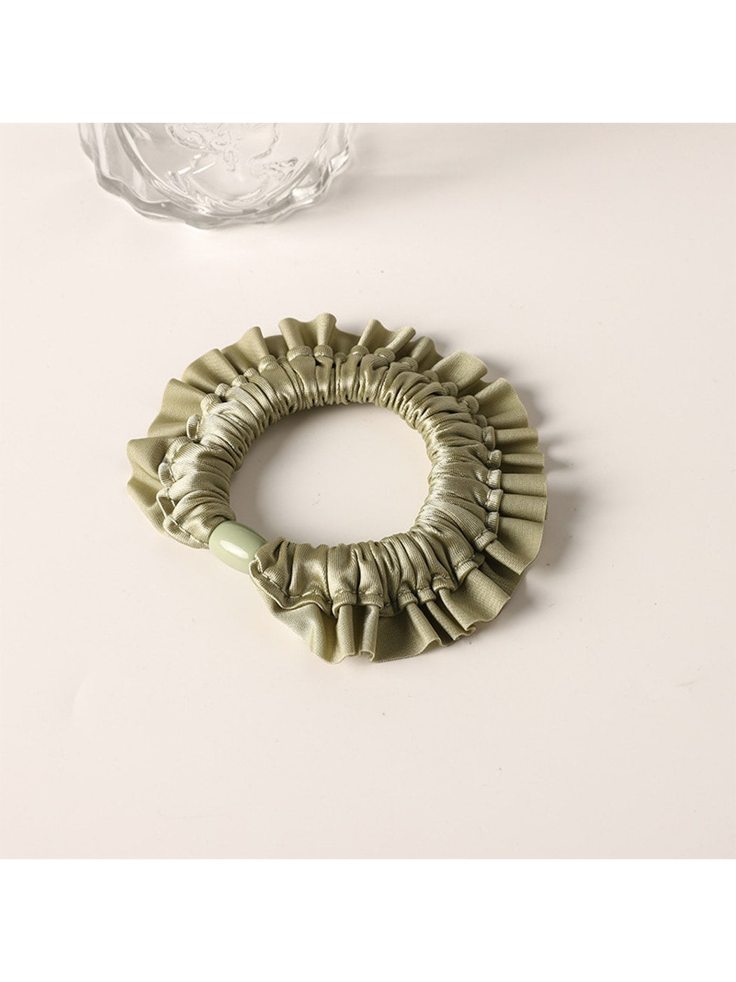 Gifty - Solid Color Satin Finish Ruffle Scrunchie