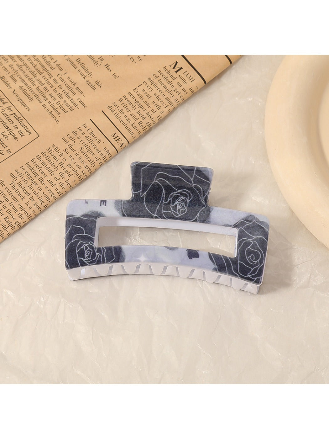 Beau - Elegant Rose Motif Claw Clip