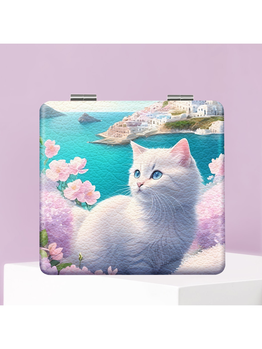Mirroray - Cute Cat Print Portable Folding Makeup Mirror
