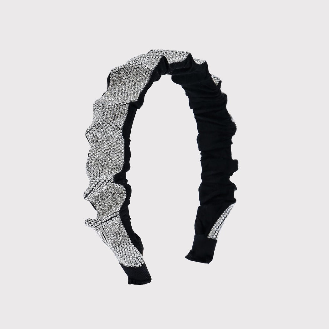 Gifty - Vintage Wavy Ruched Sparkly Headband