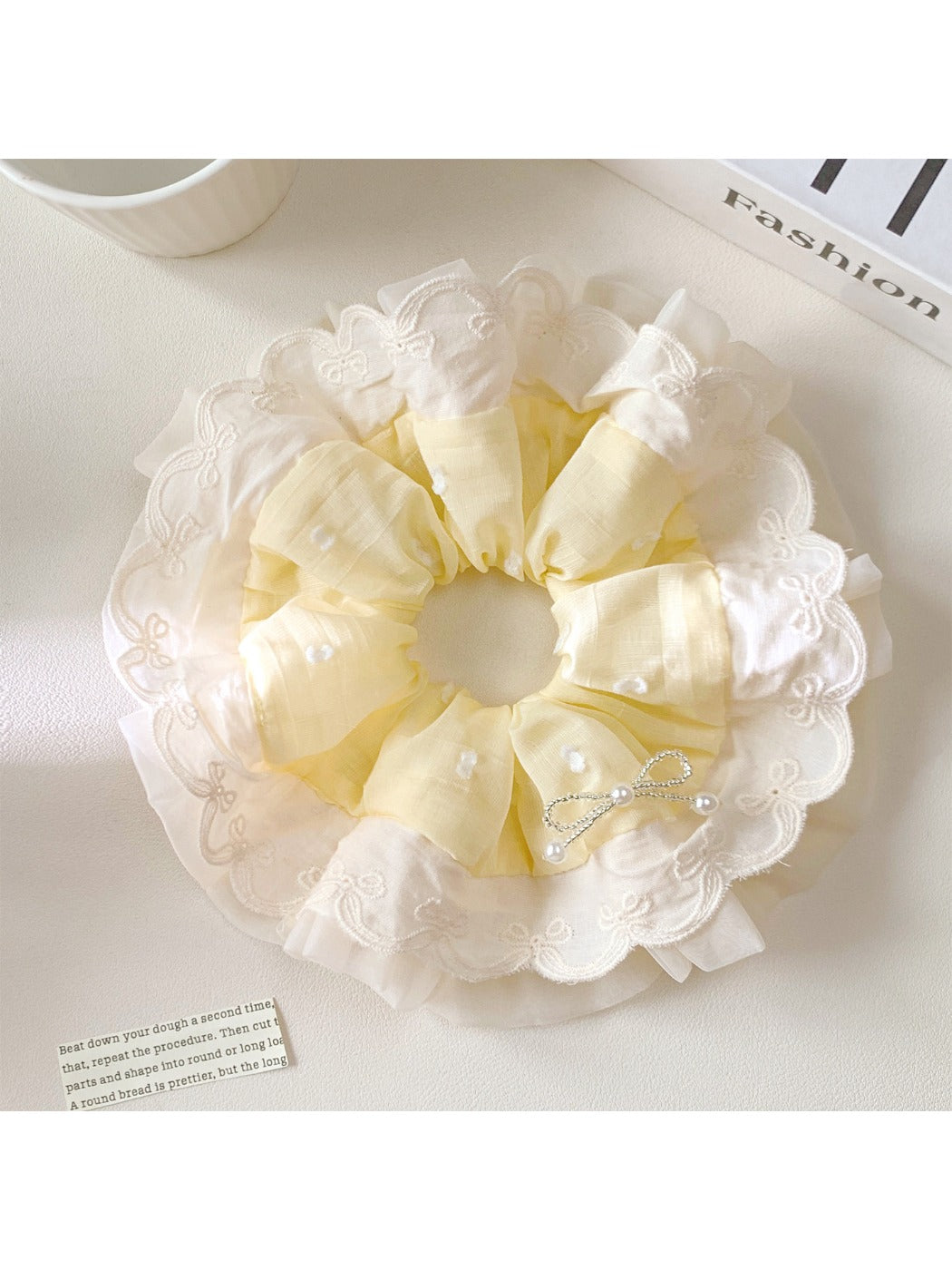 Gifty scrunchie packaged in a simple white box with branding visible