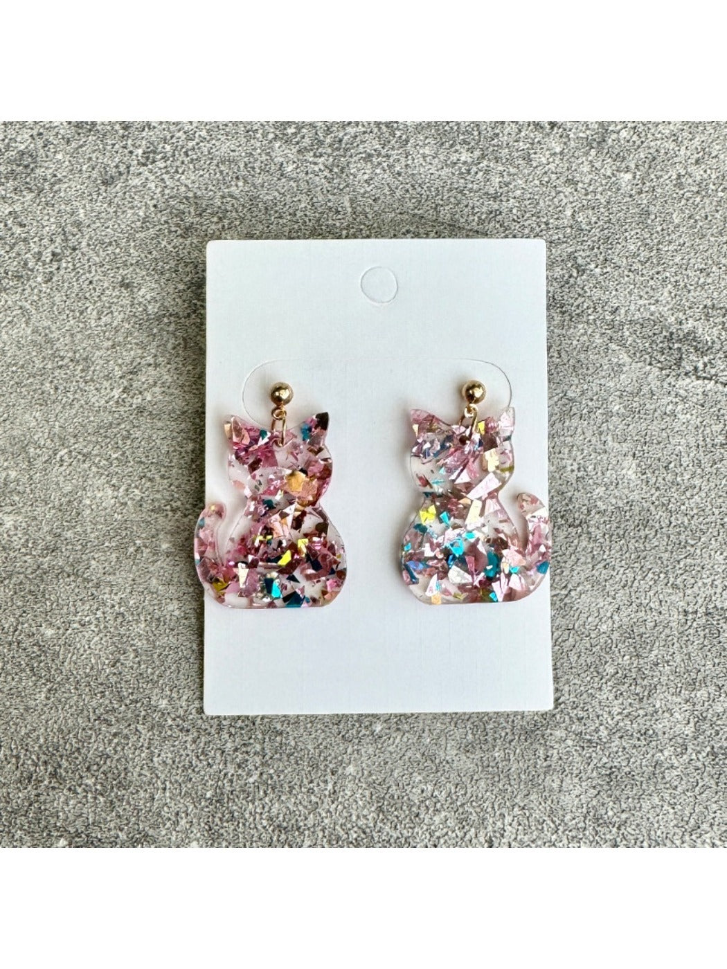 Earedge - Cat-Shaped Glitter Sequin Earrings