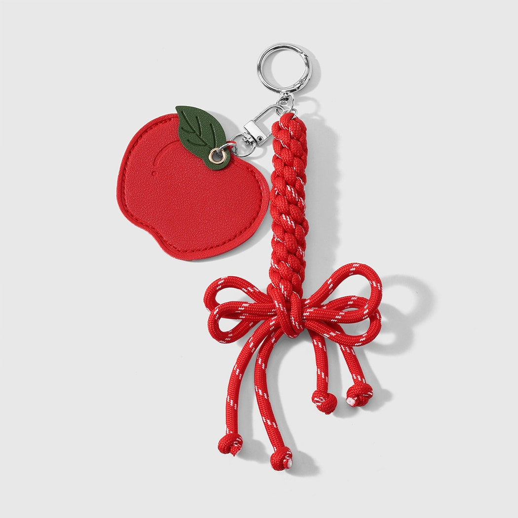 Keypus - Red Strawberry and Apple Charm Keychain