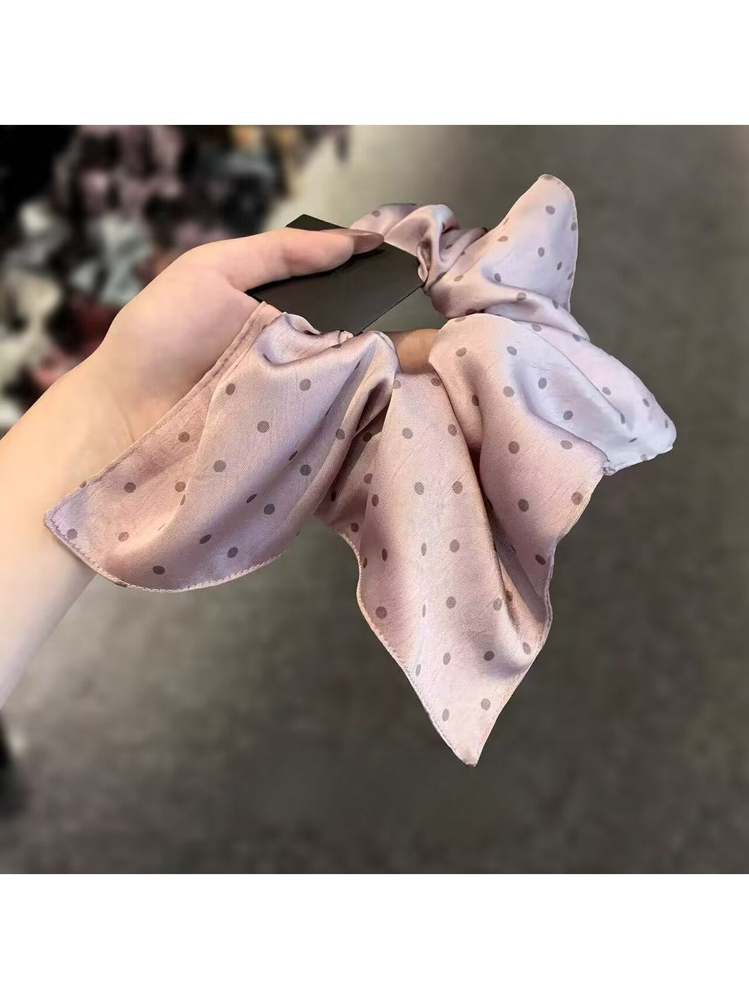 Gifty - Polka Dot Satin Finish Polyester Scrunchie