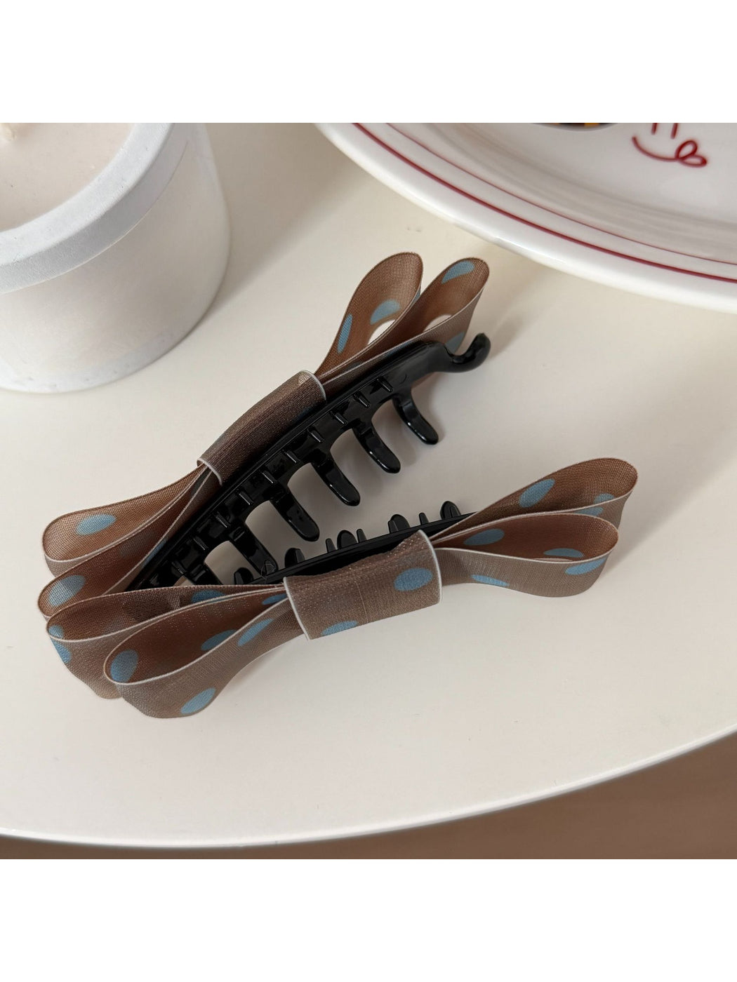 Beau - Sweet Bowknot Polka Dot Banana Clip