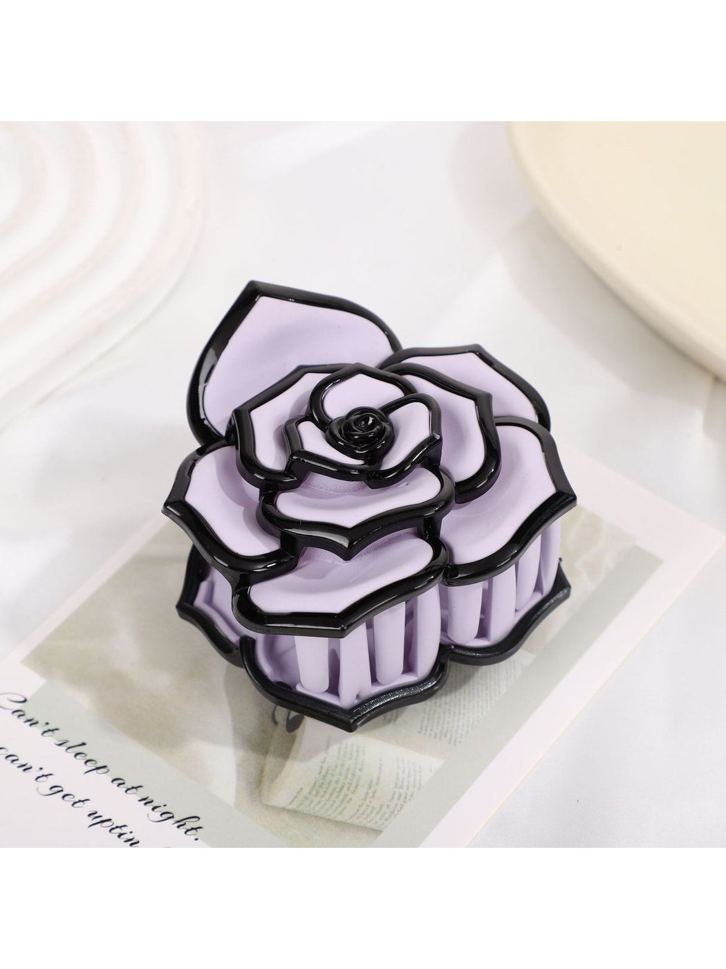 Beau - Rose Flower Plastic Hair Styling Claw Clip