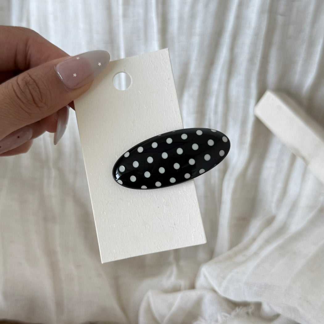 Beau - Polka Dot Oval Side Barrette