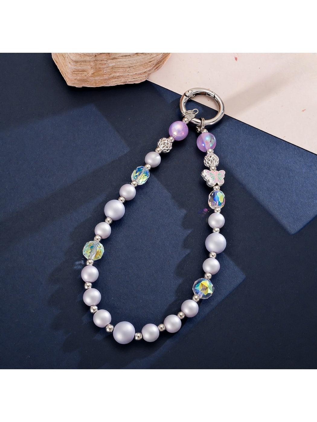 Keypus - Butterfly Beaded Phone Charm Keychain