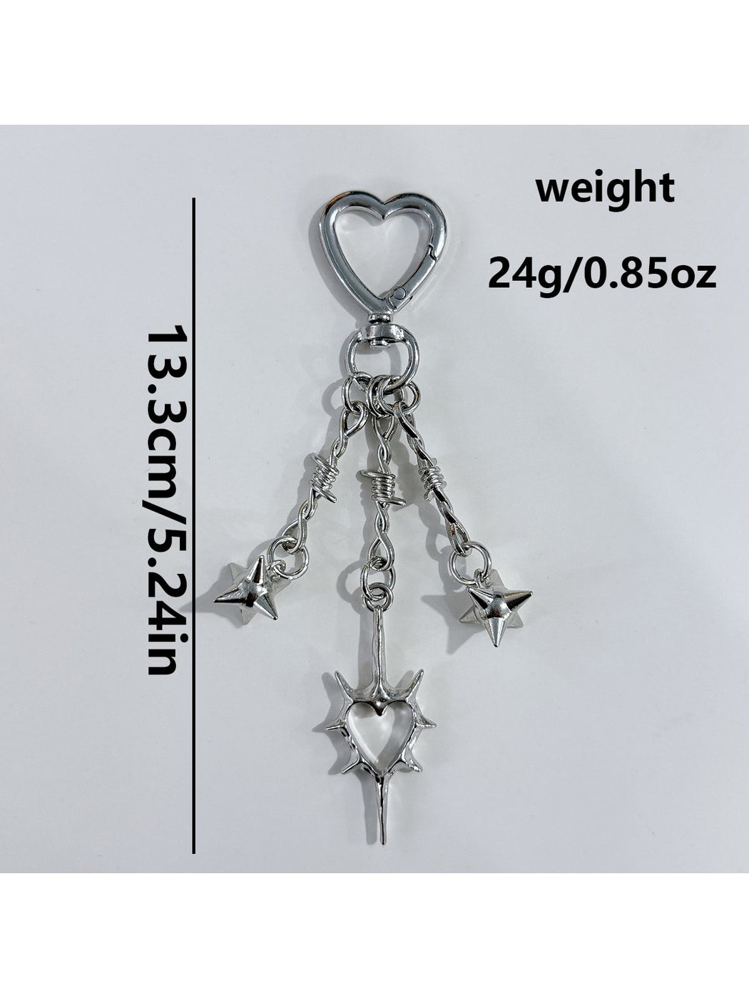 Keypus - Retro Style Hollow Heart Chain Bag Charm Keychain