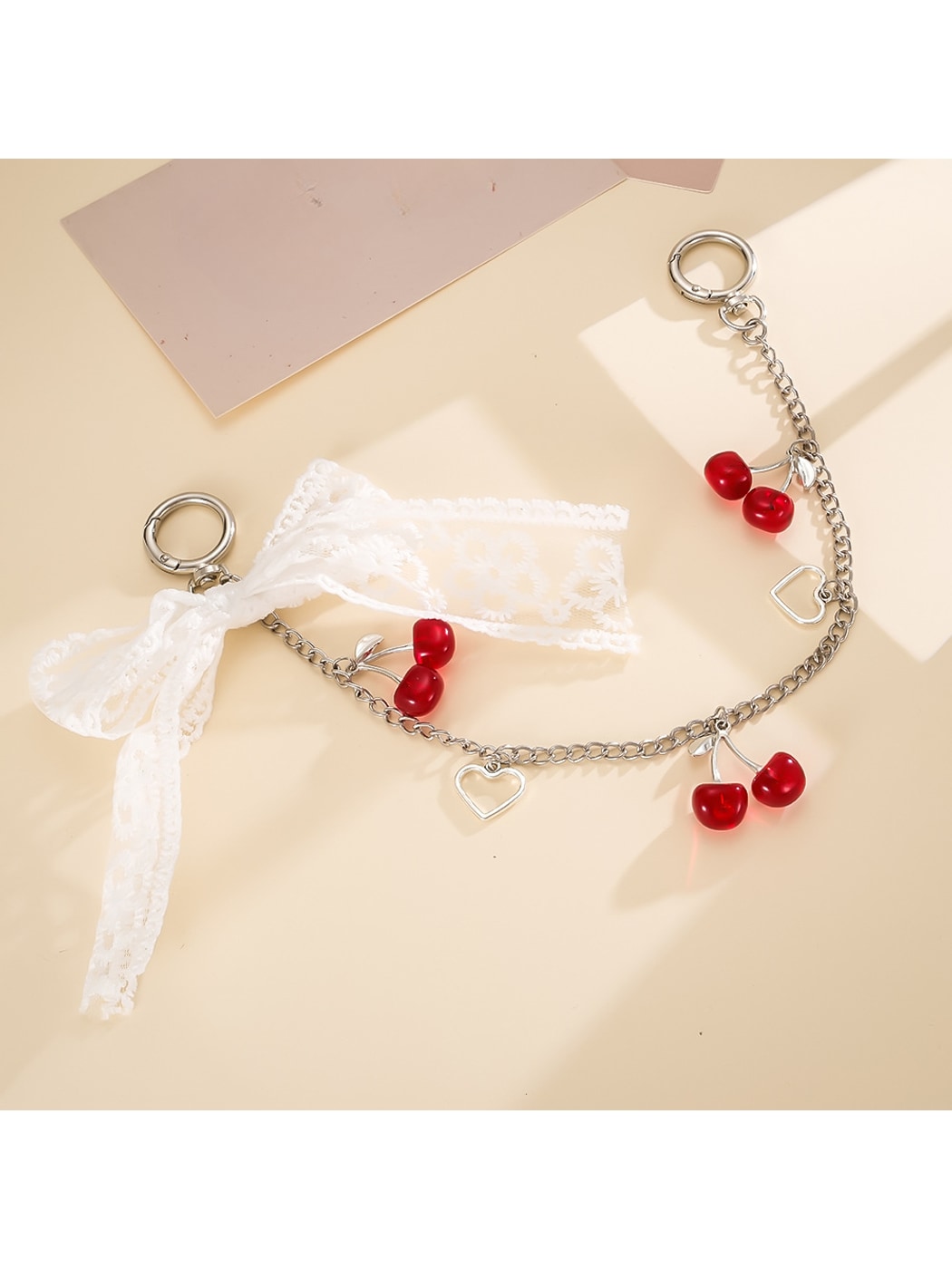 Keypus - Lace Bow Pendant Chain Phone Strap Keychain