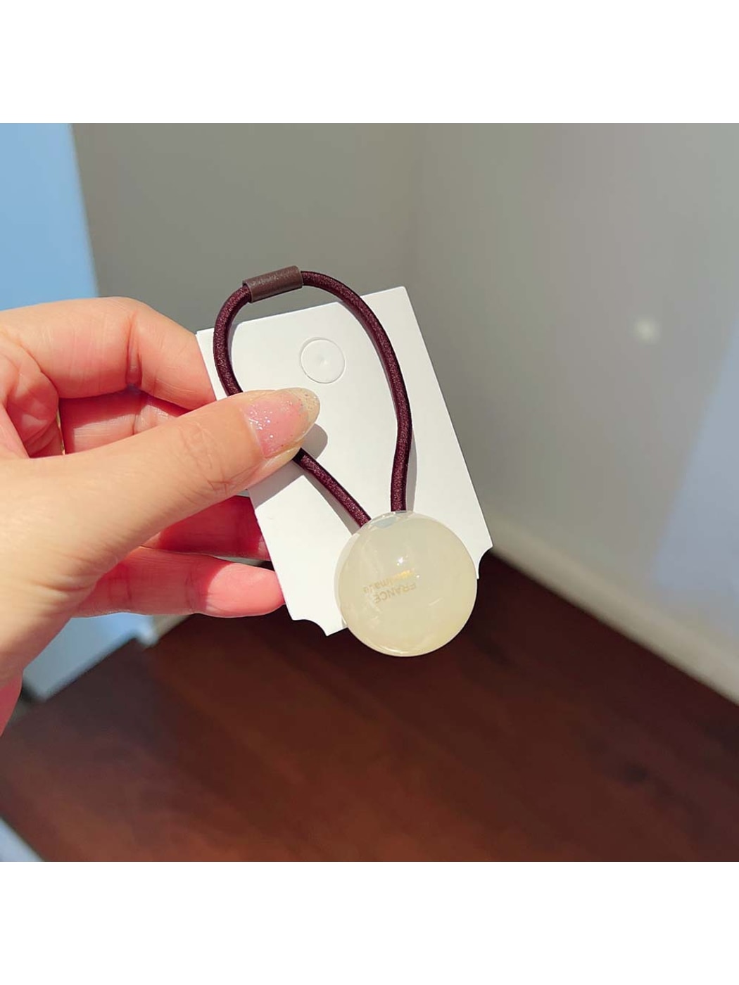 Gifty - Polished Round Accent Elastic Ponytail Hair Tie