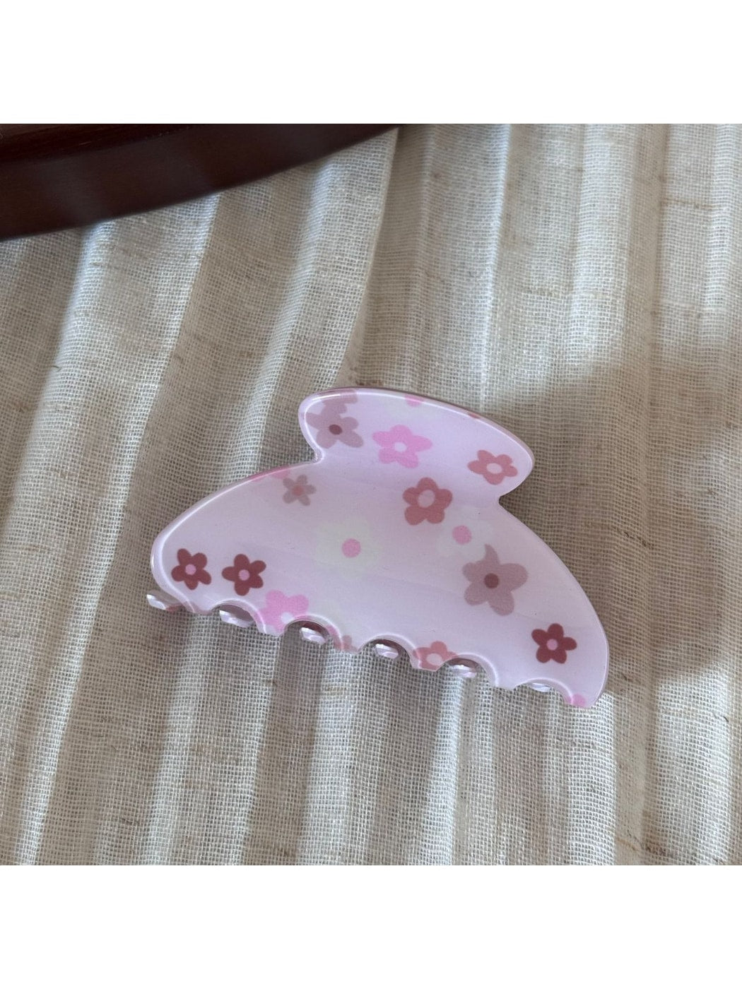 Beau - Flower Print Glossy Acrylic Hair Claw Clip