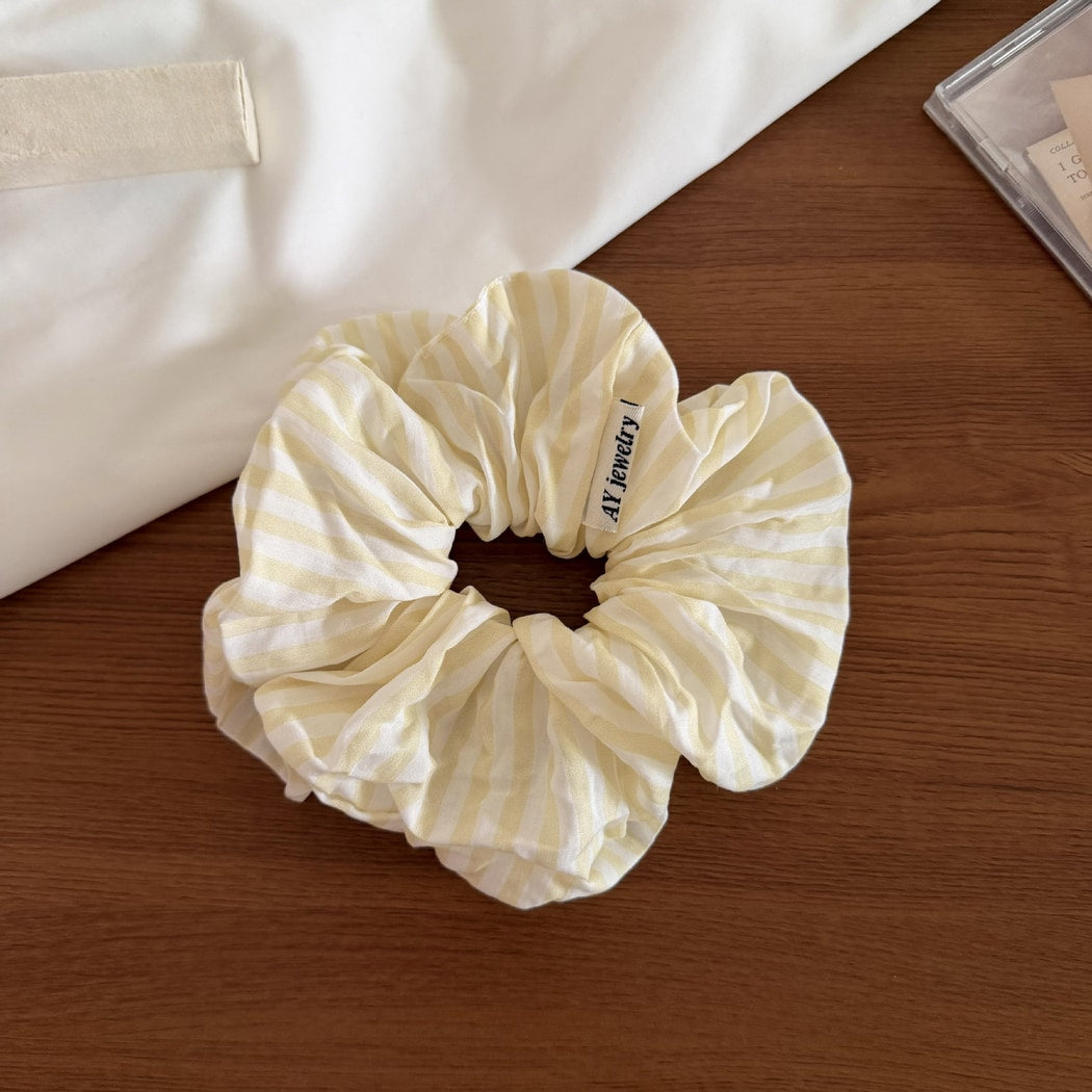 Gifty - Striped Polyester Ruched Everyday Hair Scrunchie