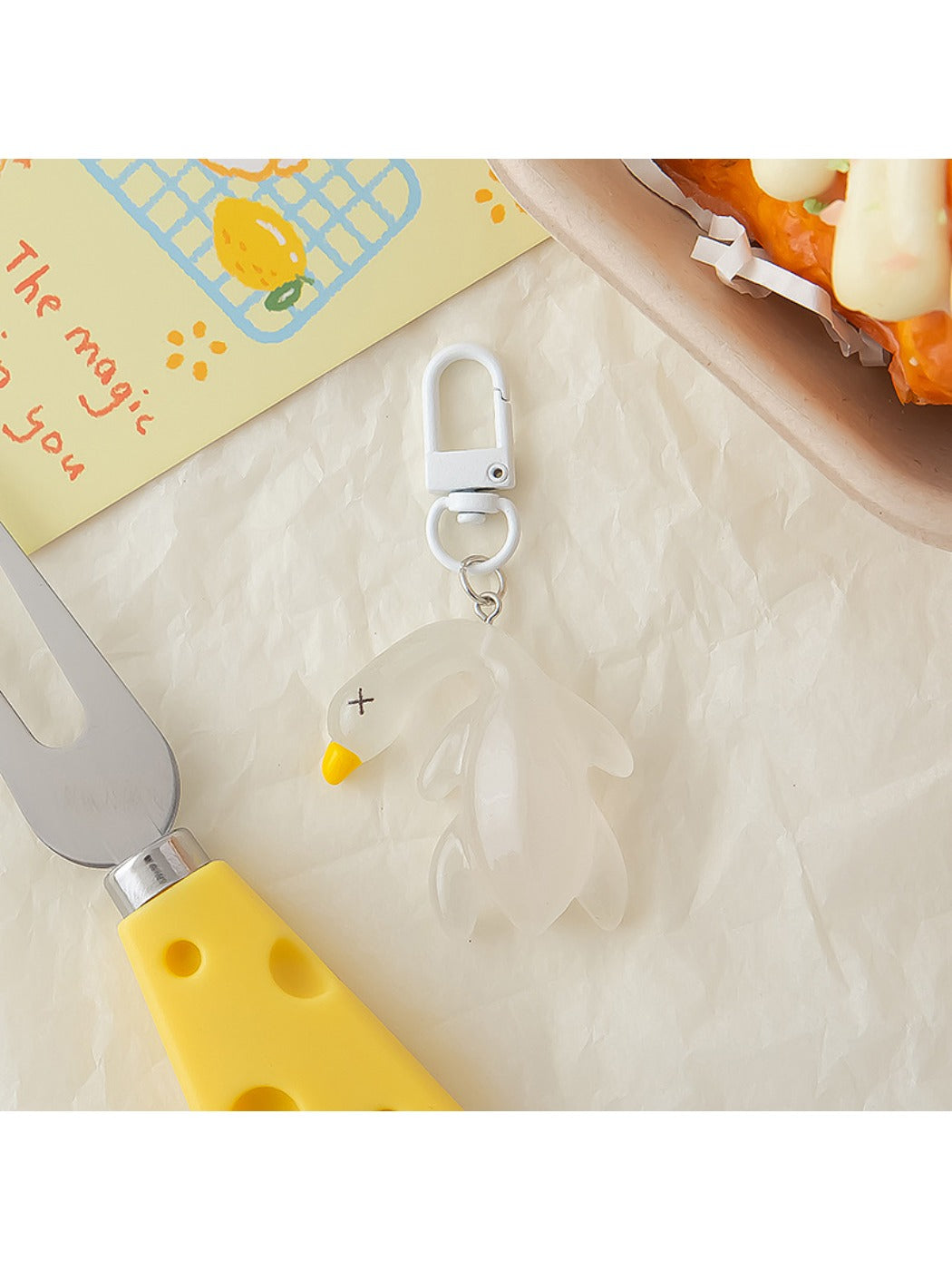 Keypus - Cute Solid Color Roast Duck Shaped Keychain