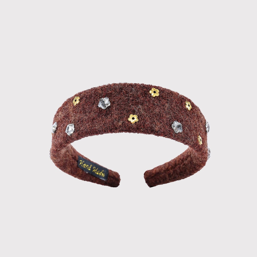Gifty - Classic Floral Accent Tweed Headband