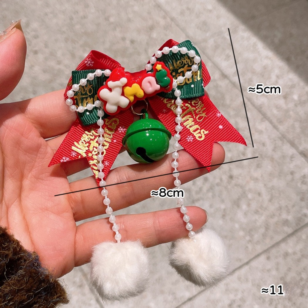Beau - Christmas Style Bow Bell Design Hair Clip