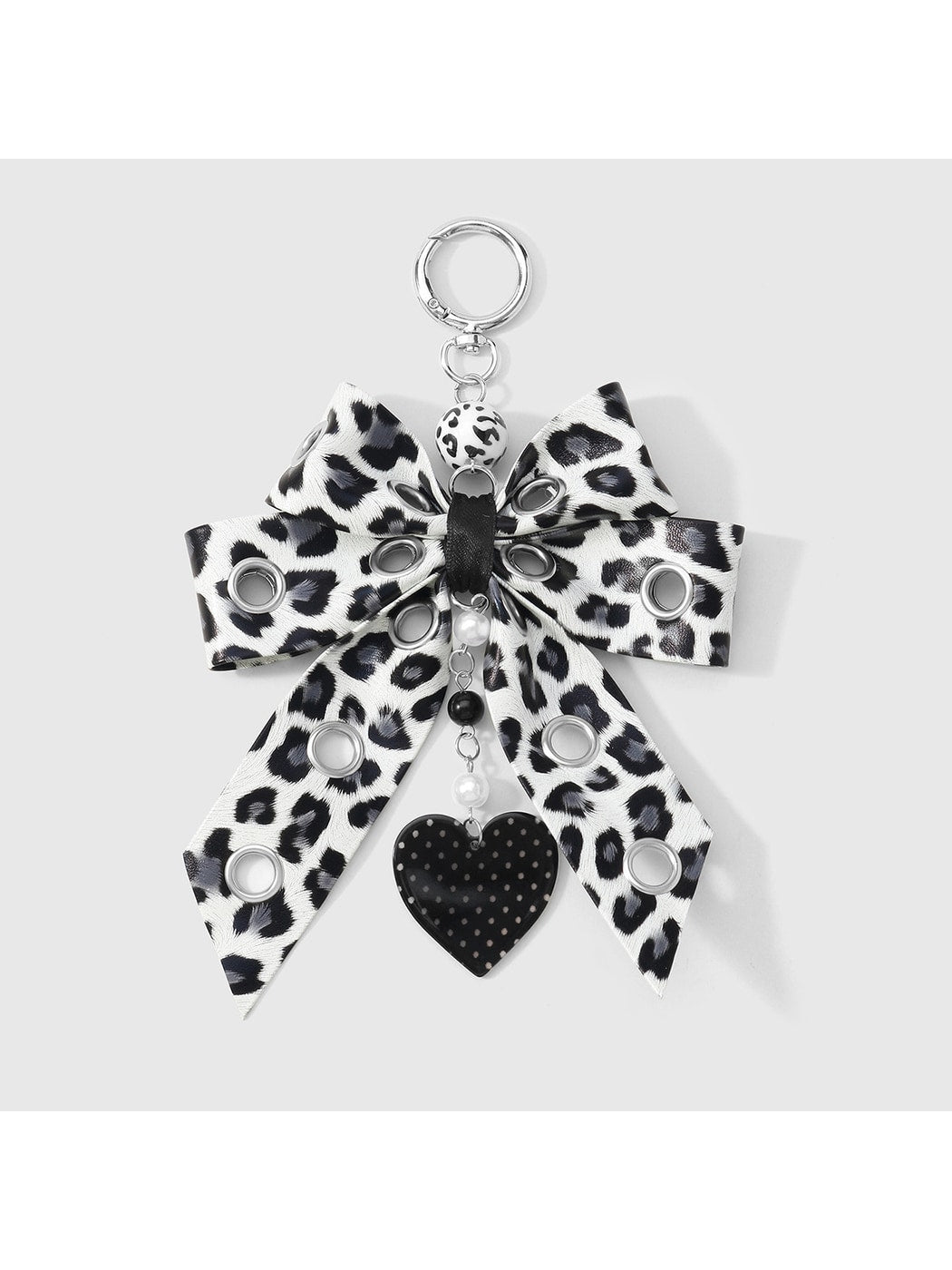 Keypus - Y2K Leopard Print Bow Dangle Bag Charm Keychain