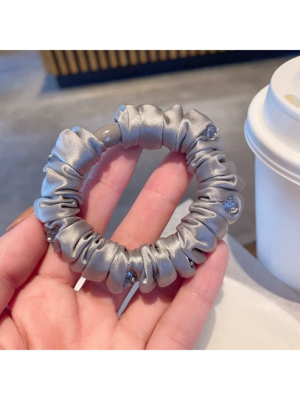 Gifty - Crinkle Textured Solid Color Hair Scrunchies