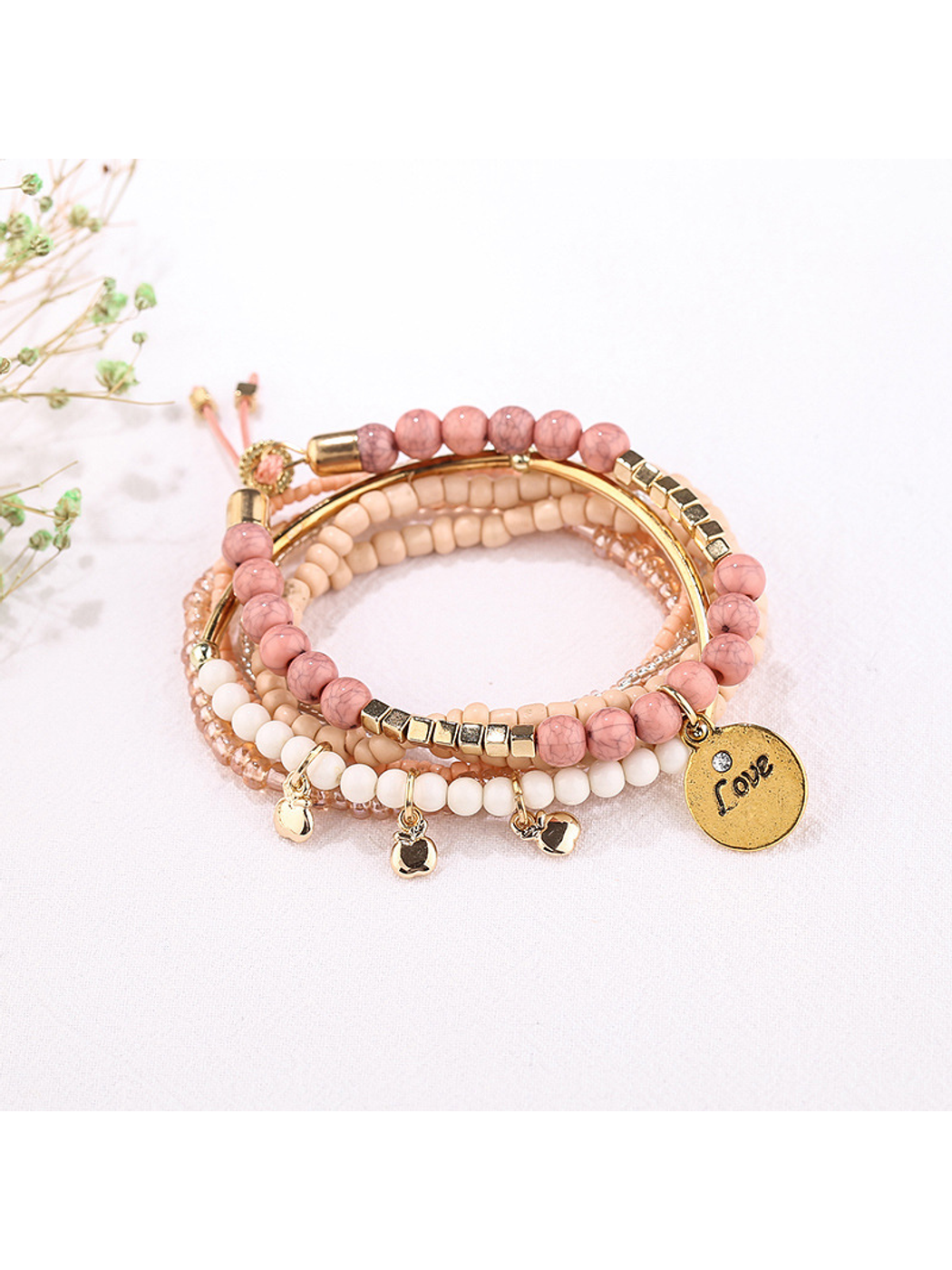 Lovra - Bohemian Layered Beaded Pendant Bracelet