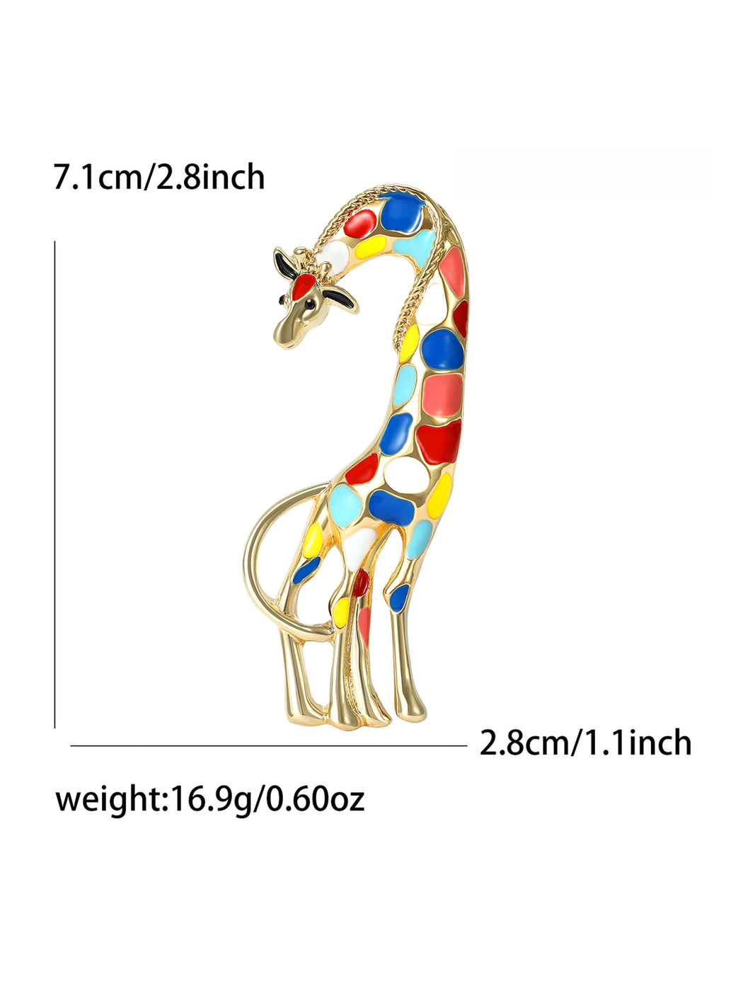 Brovia - Enamel Giraffe Animal Alloy Fashion Brooch