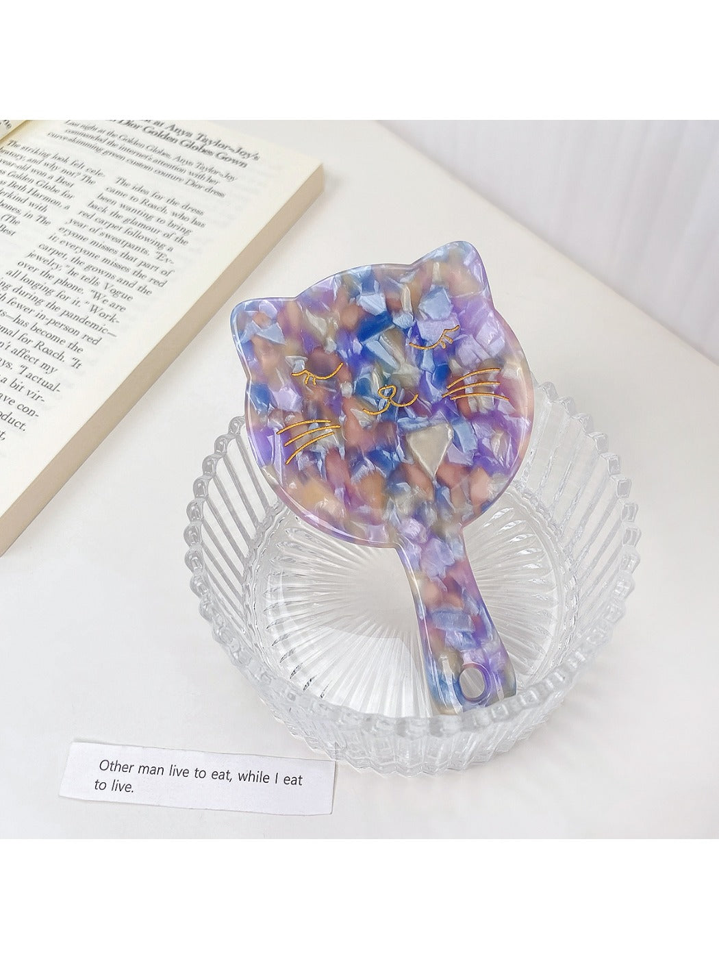 Mirroray - Acetate Cat Handheld Mirror Portable Vanity