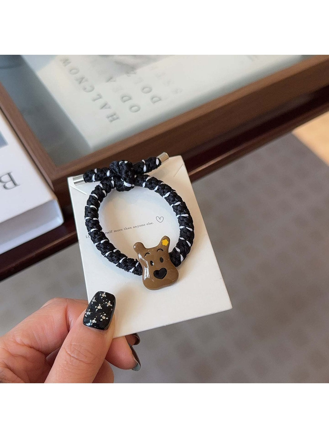 Gifty - Cartoon Dog Braided Knot High Elastic Hair Tie