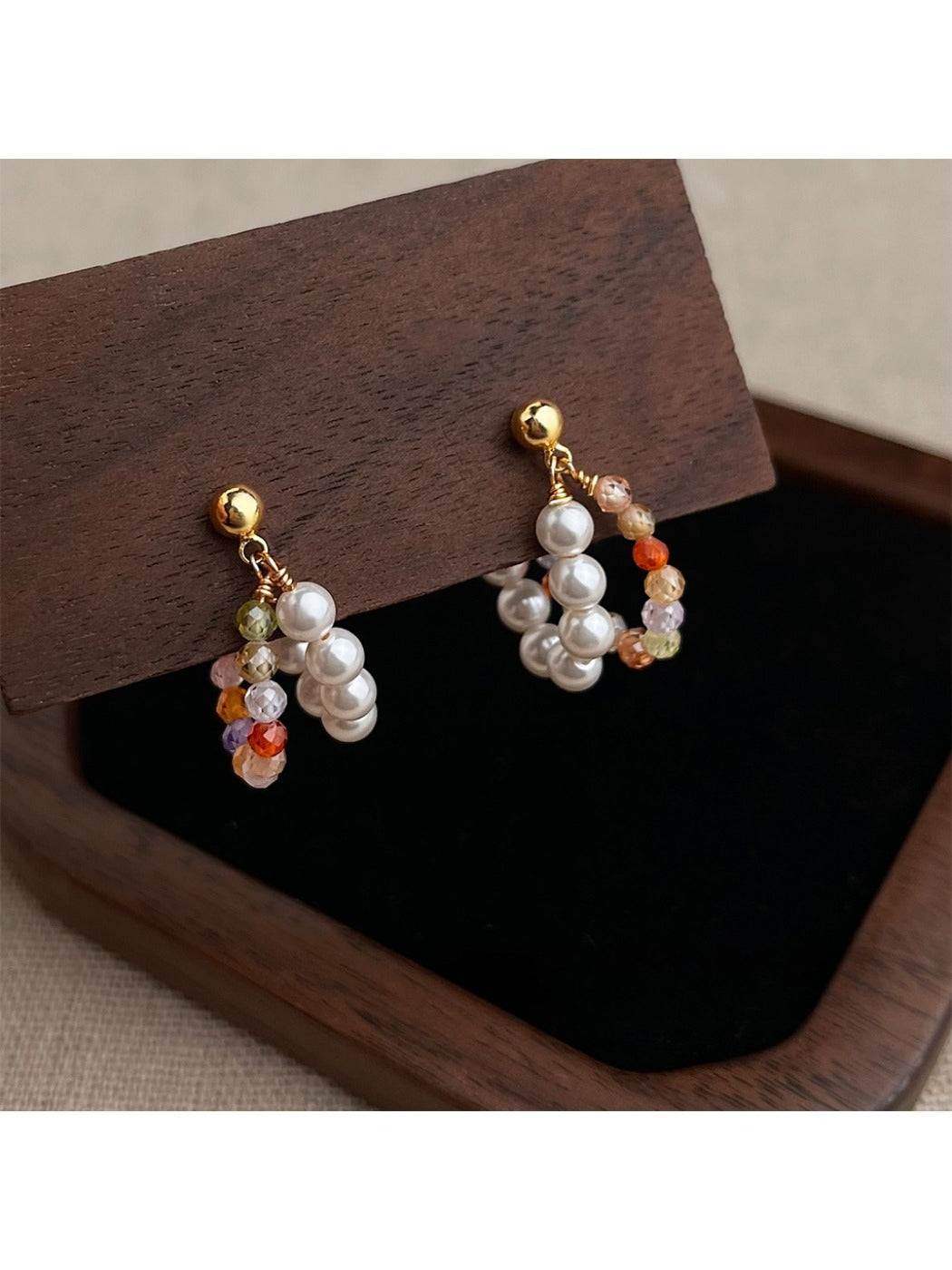 Earedge - Elegant Colorful Beaded Hoop Earrings
