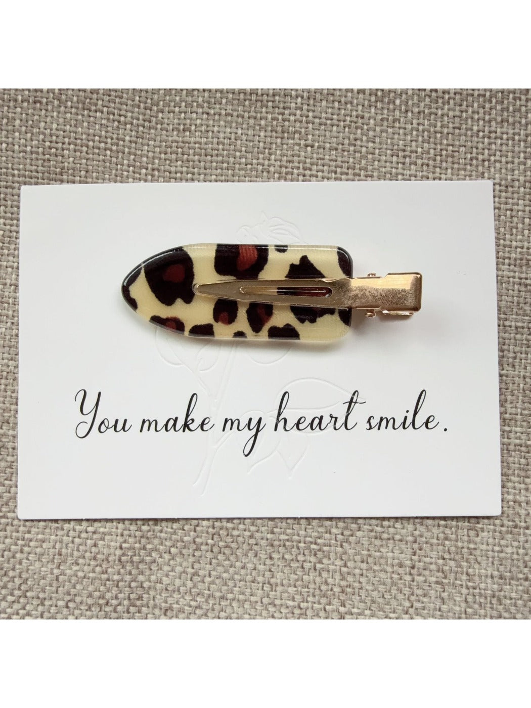 Beau - Leopard Print Oval Hair Clip