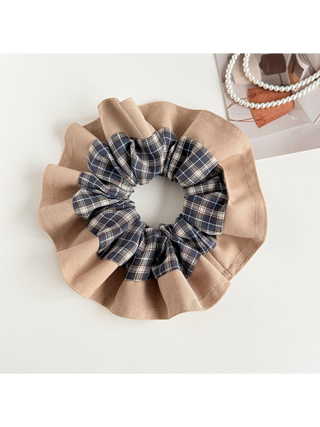 Gifty - Patchwork Plaid High Elastic Scrunchie