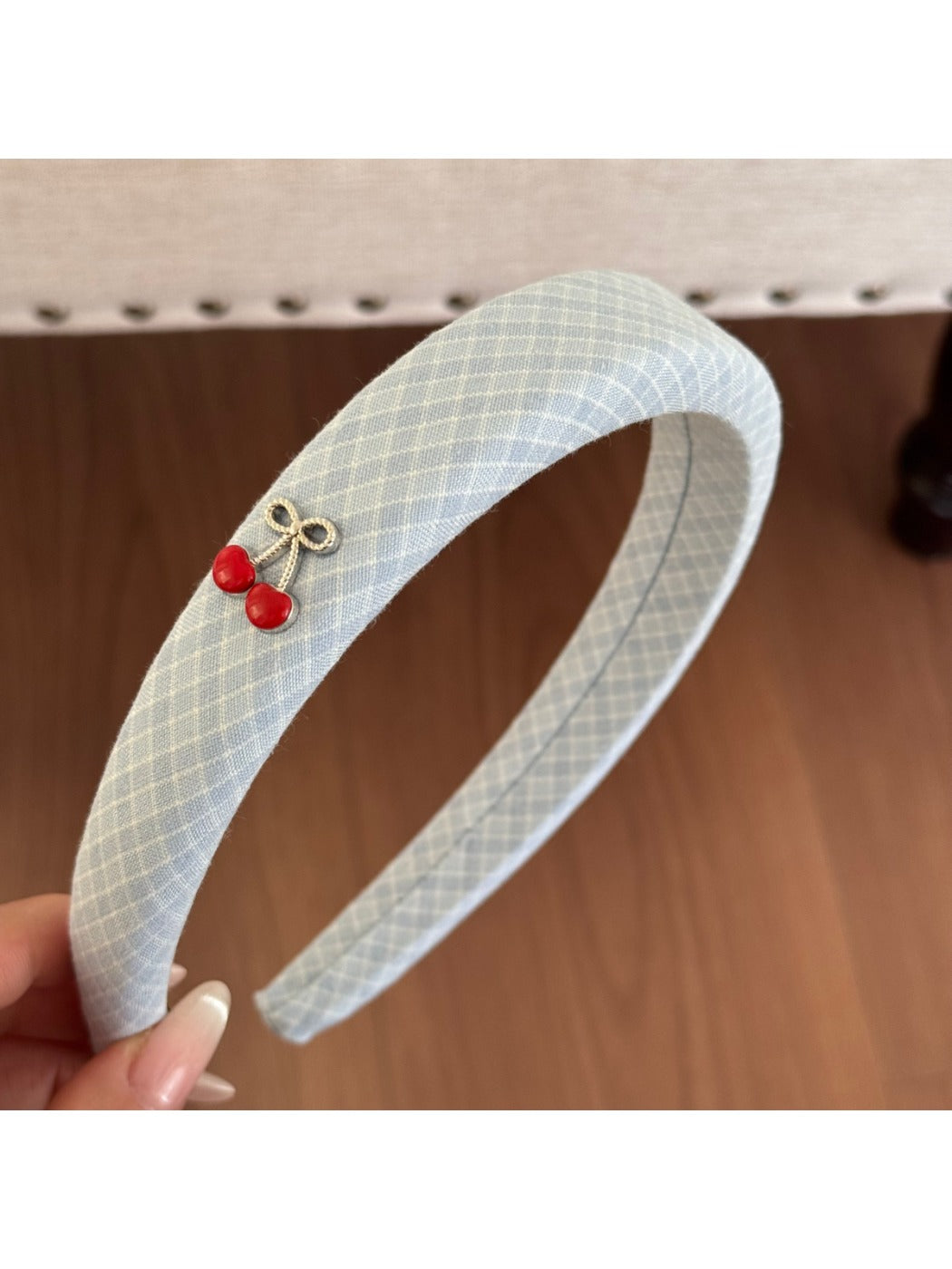 Gifty - Blue Plaid Hair Scrunchie Hair Clip and Headband