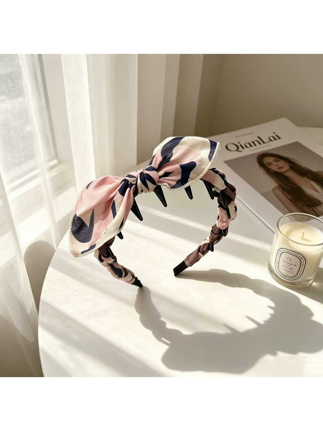 Gifty - Braided Rabbit Ear Bow Headband with Teeth