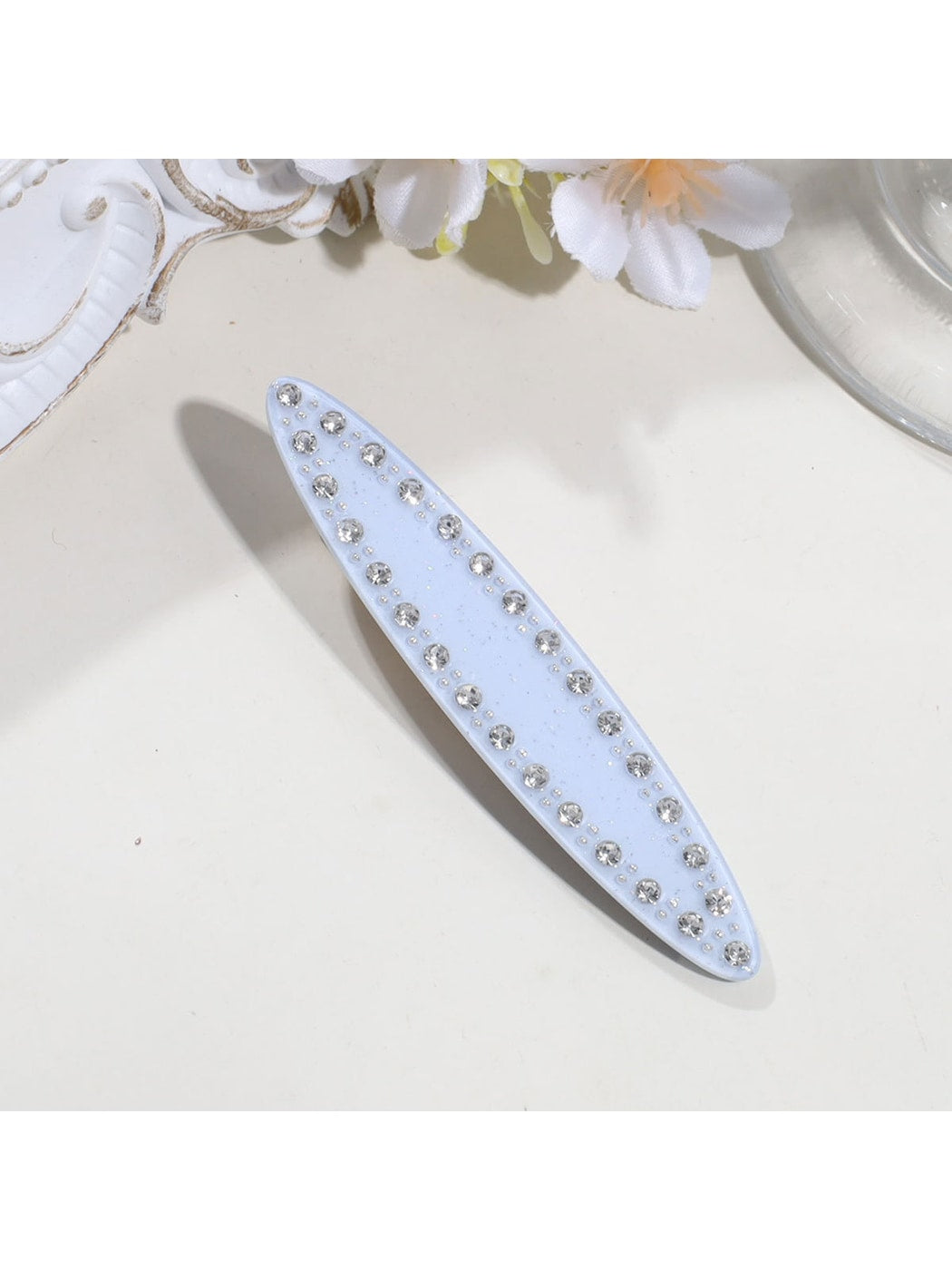 Beau - Rhinestone Acrylic Side Fringe Hair Clip