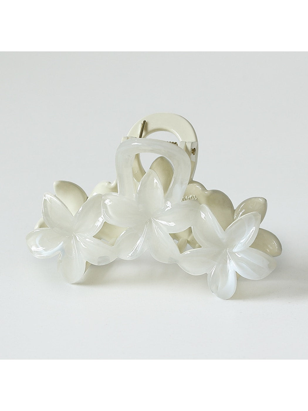 Beau - Transparent Floral Plastic Claw Hair Clip