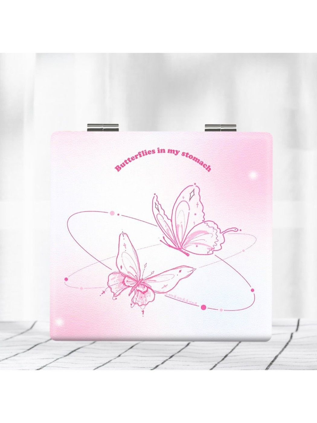 Mirroray - Pink Tones Butterfly Print Makeup Mirror