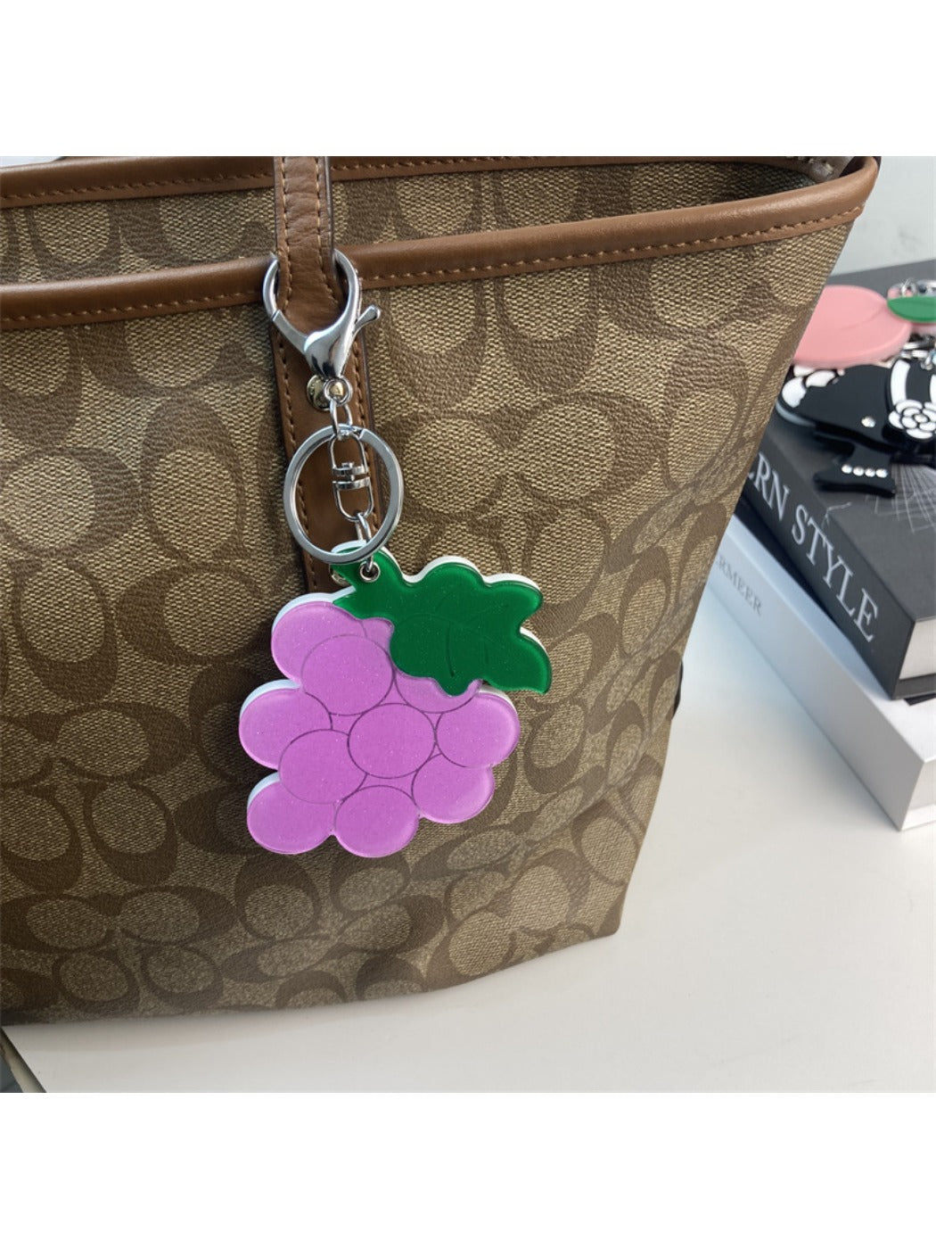 Keypus - Slide Mirror Keychain with Grape Design