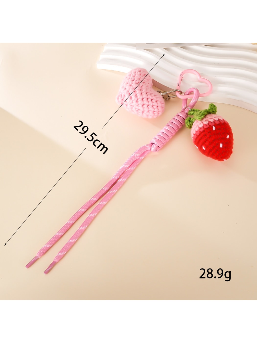 Keypus - Textured Heart Bow Bag Charm Keychain