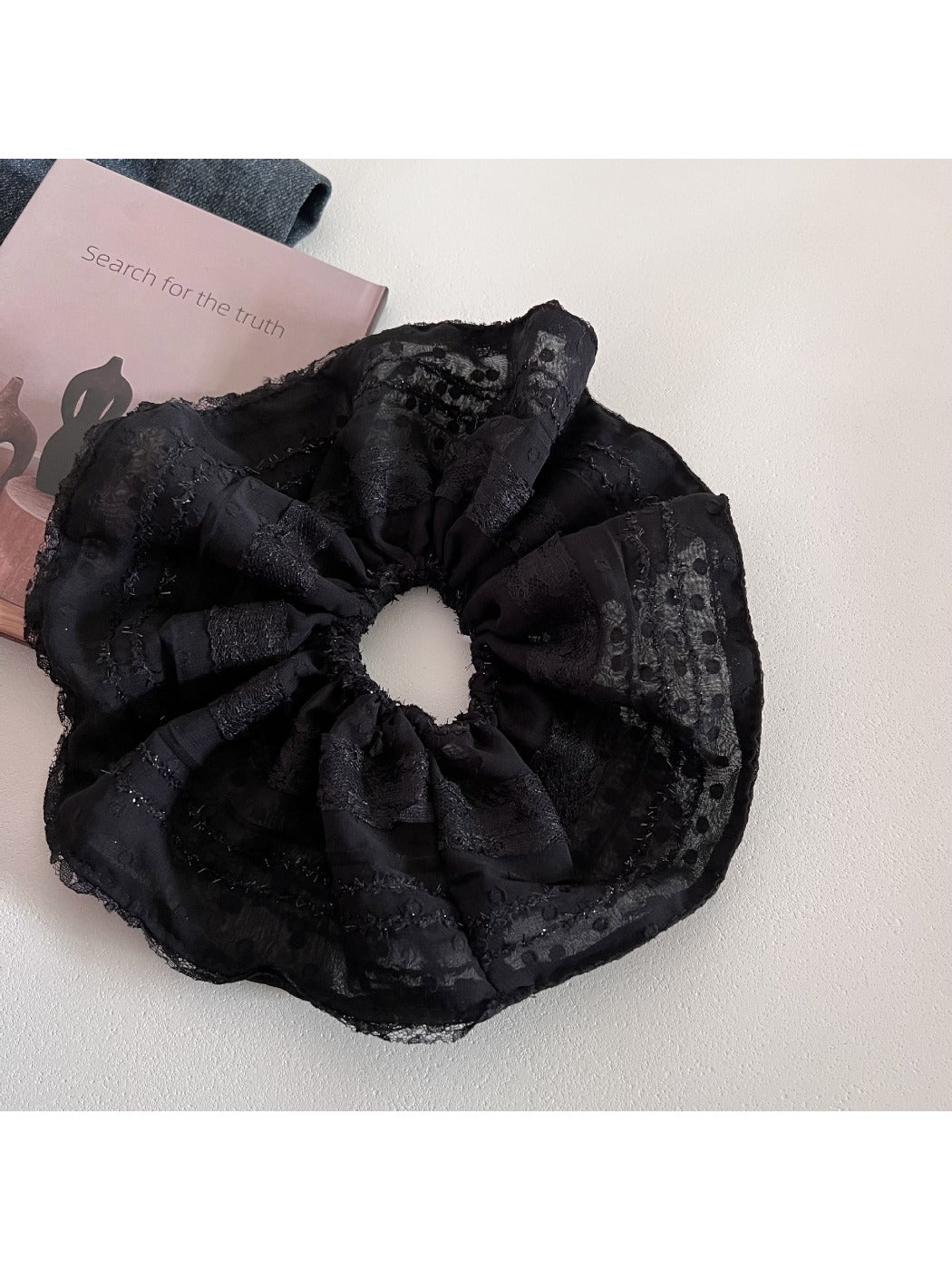 Gifty - Elegant Chiffon Lace Hair Scrunchie