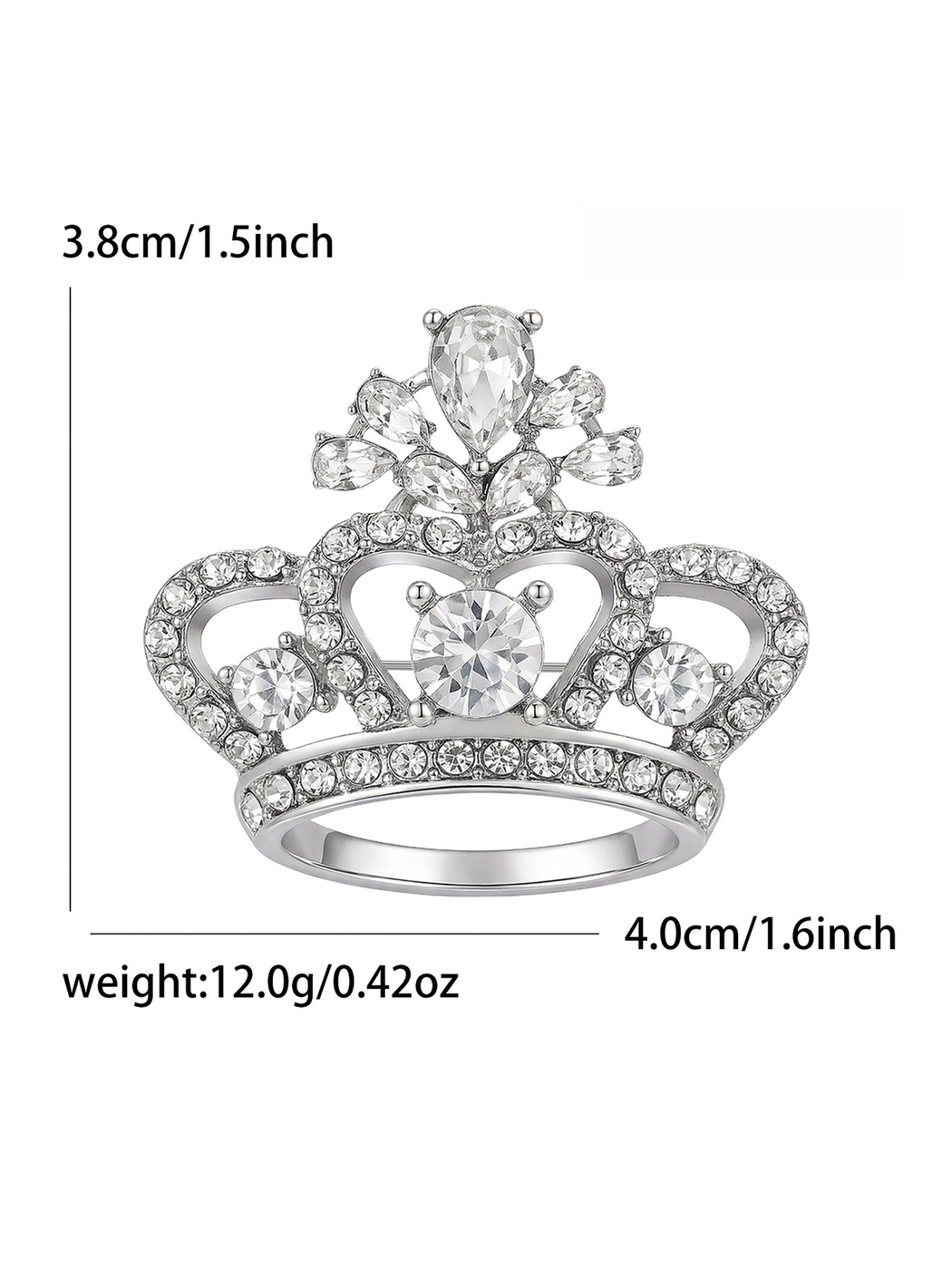 Brovia - Rhinestone Crown Alloy Fashion Brooch