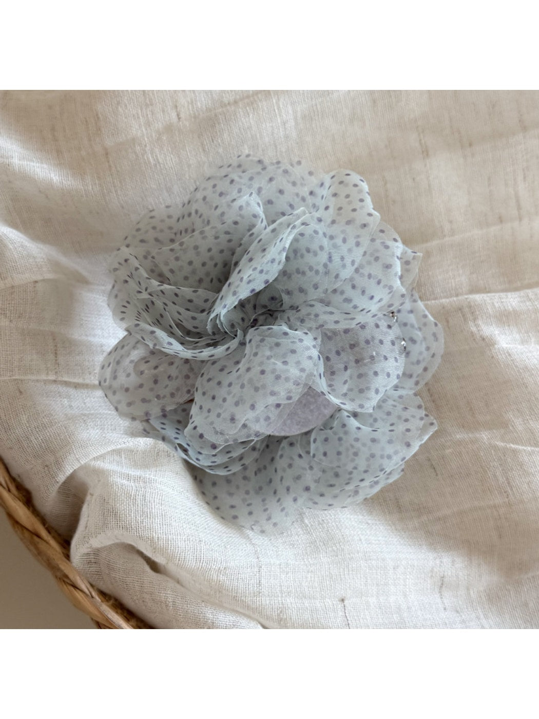 Beau - Polka Dot Mesh Flower Claw Clip