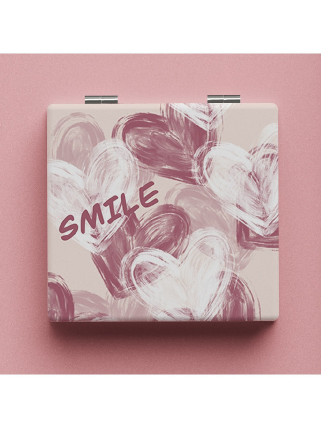 Mirroray - Minimalist Heart Pattern Square Compact Mirror