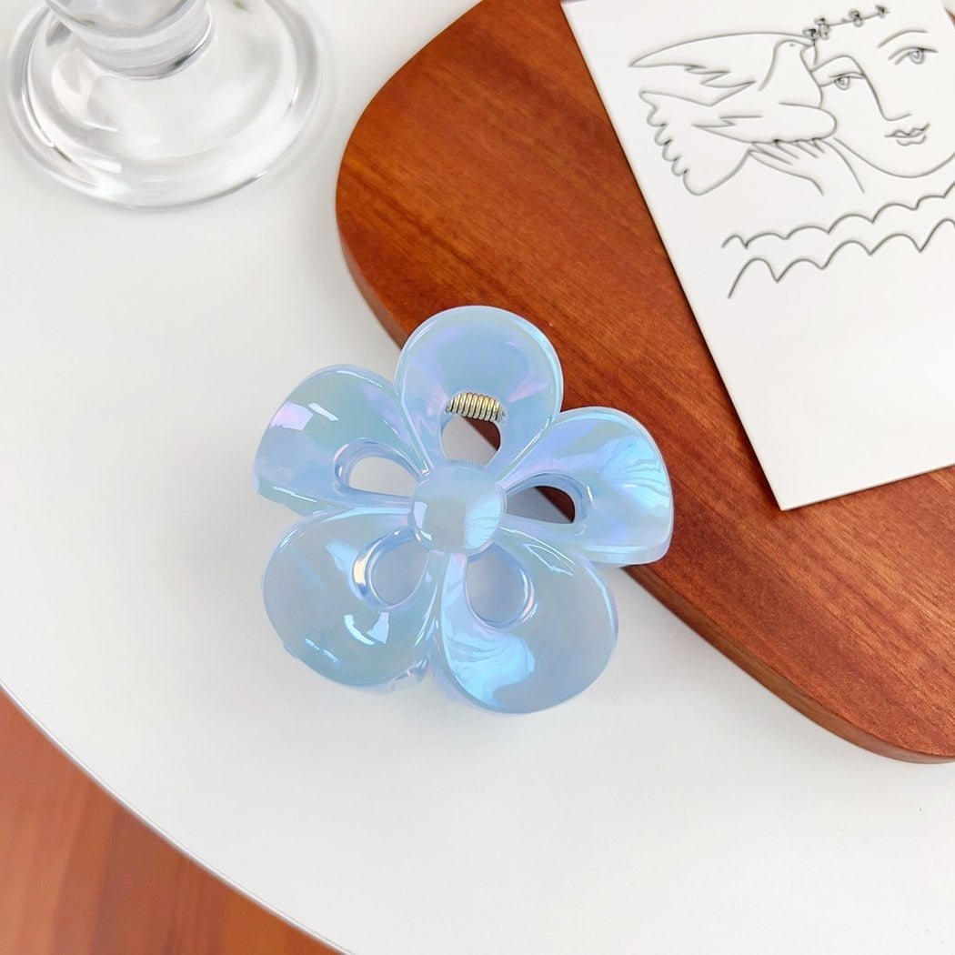Beau - Glossy Hollow Flower Design Claw Clip