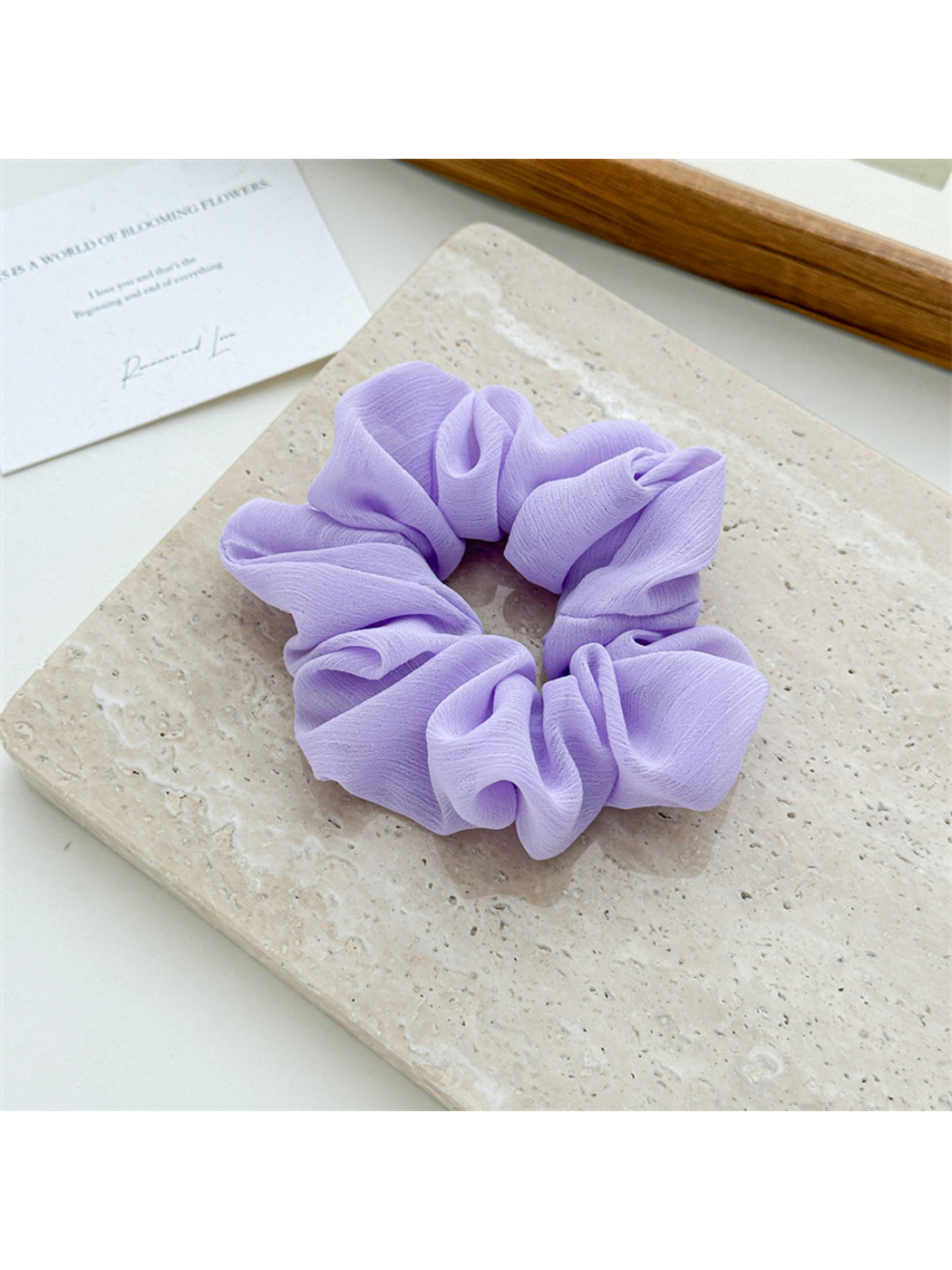 Gifty - Solid Color Chiffon Look Hair Scrunchie