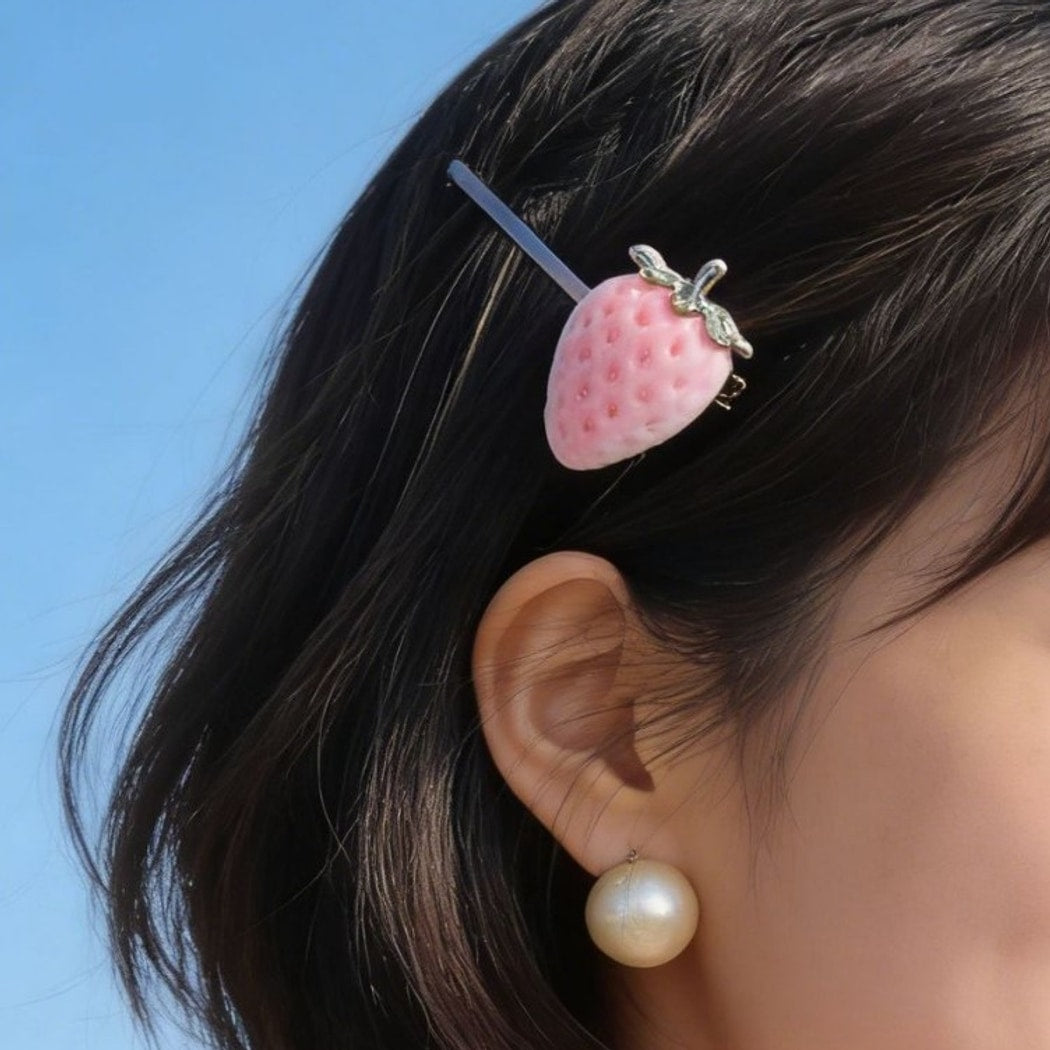 Beau - Pink Strawberry Accent Hair Clip