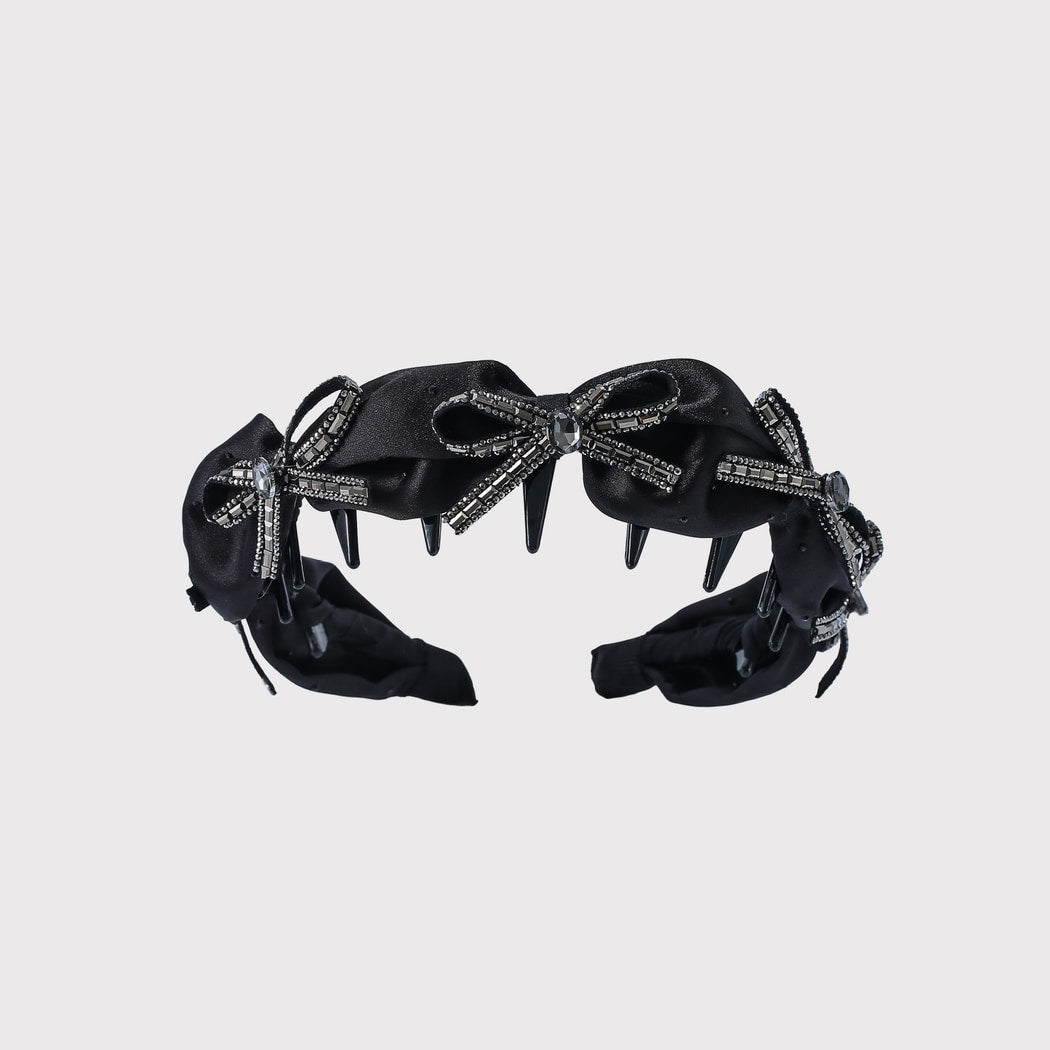 Gifty - Rhinestone Bow Wavy Teeth Headband