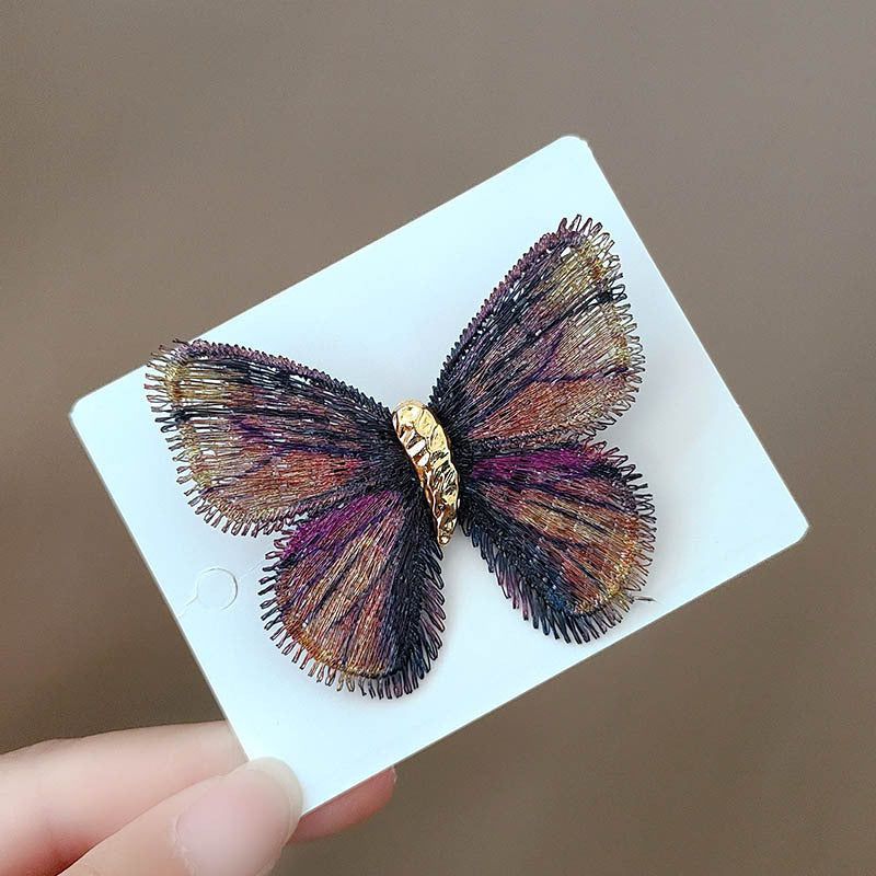 Brovia - Butterfly Embroidered Wing Brooch