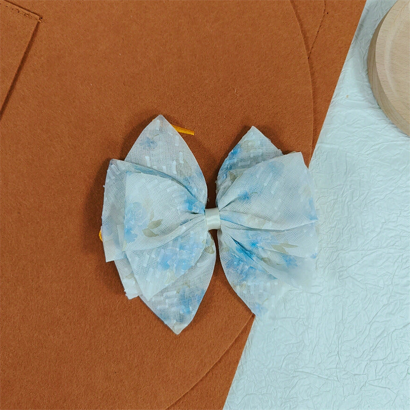 蝴蝶结珍珠飘带发夹甜美高级感弹簧夹小众百搭后脑勺夹发饰批发女