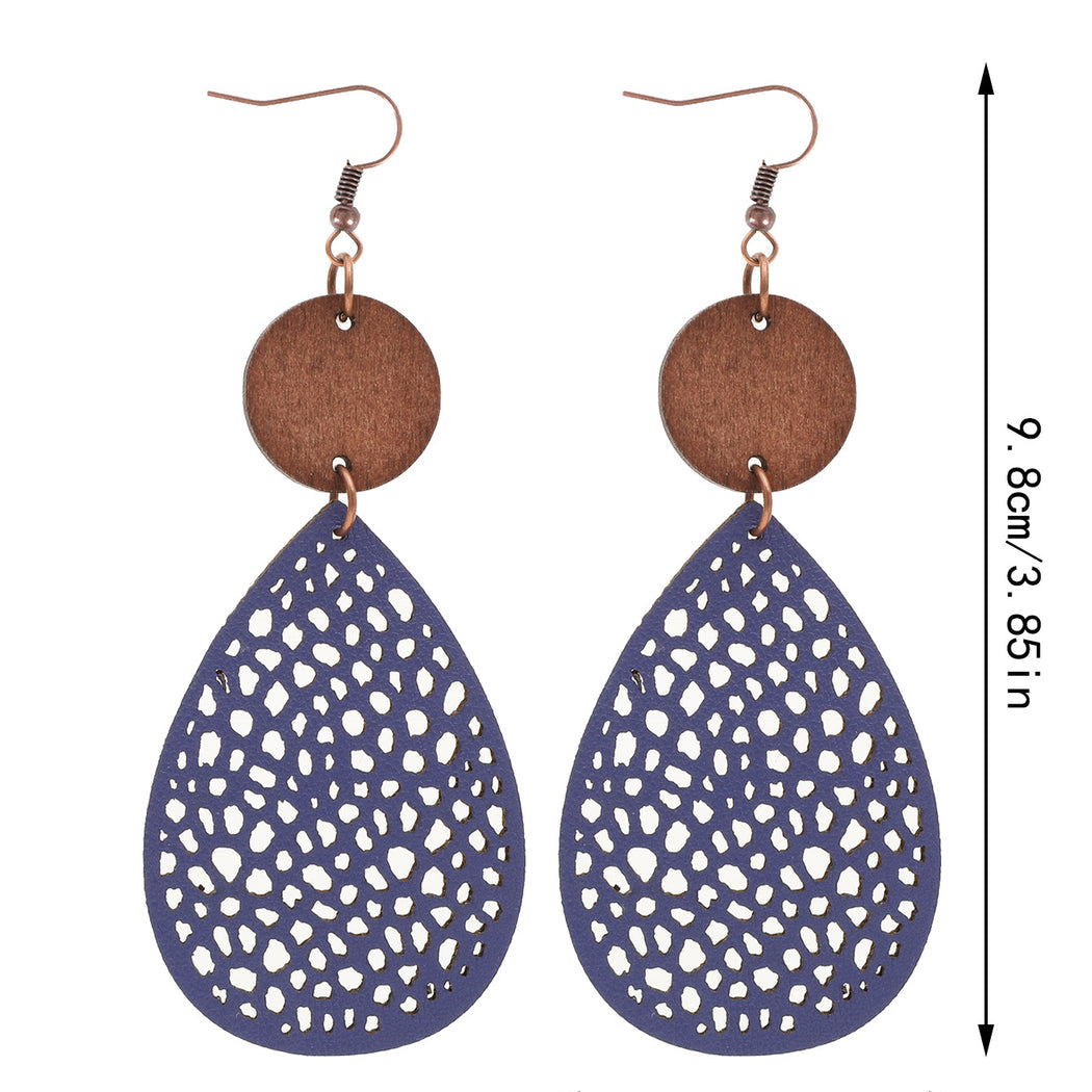 Earedge - Colorful Cutout Teardrop Earrings