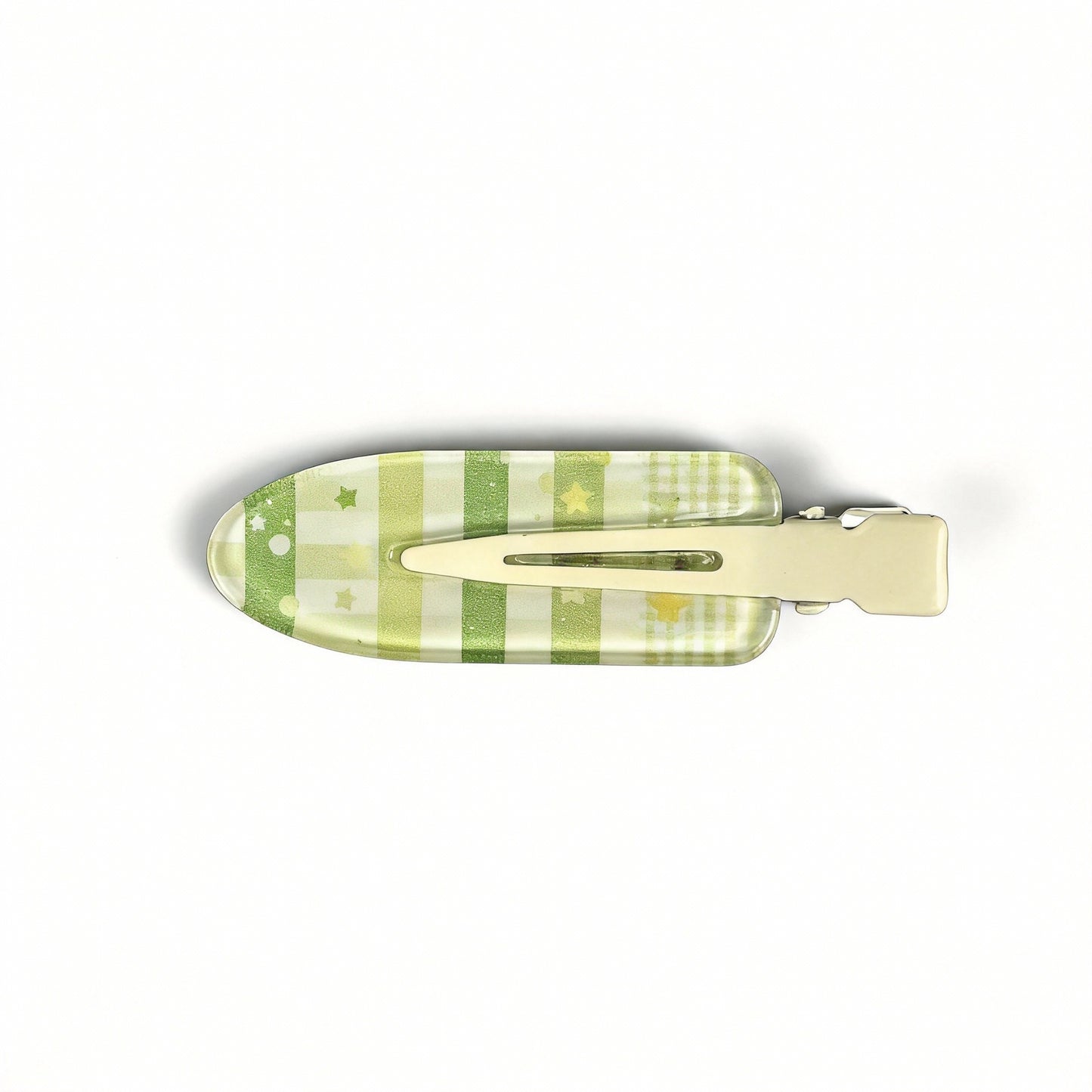 Beau - Green Plaid Star Hair Clip