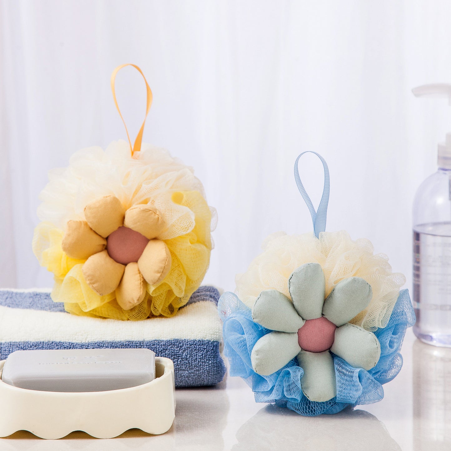 PAPO- Sunflower Shower Pouf Premium Quality and Rich Foaming