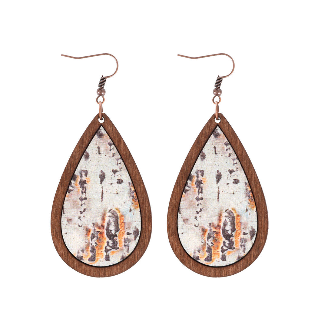 Earedge - Floral Teardrop Drop Earrings